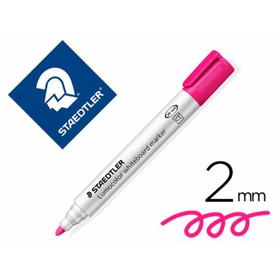 Rotulador staedtler lumocolor 351 para pizarra blanca punta redonda 2 mm recargable color rosa