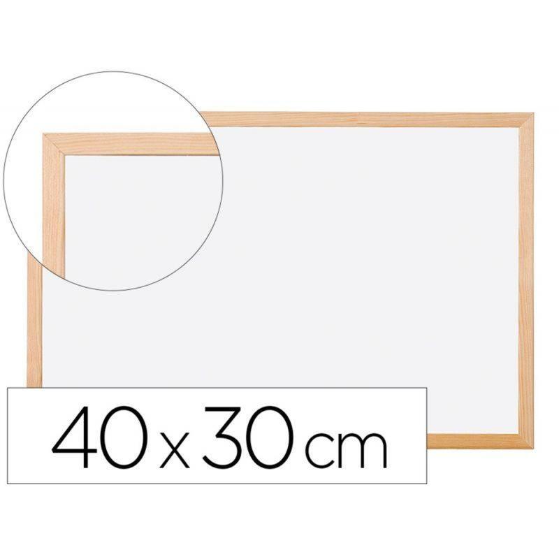 Pizarra blanca q-connect melamina marco de madera 40x30 cm