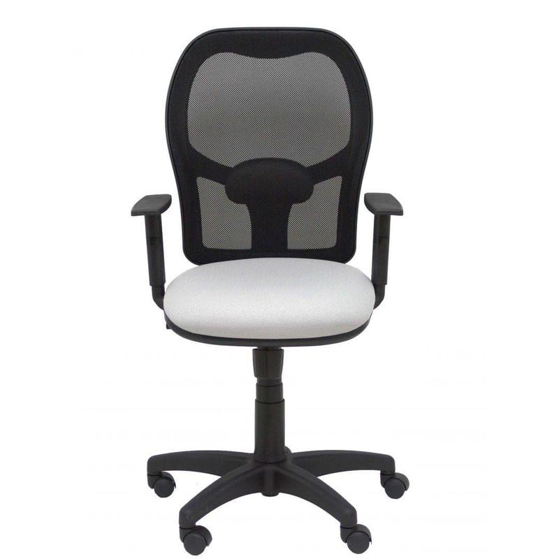 Silla Alocén malla negra asiento bali gris brazos regulables