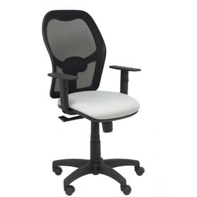 Silla Alocén malla negra asiento bali gris brazos regulables