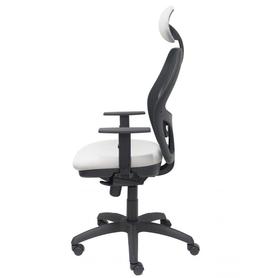 Silla Jorquera malla negra asiento bali gris claro con cabecero fijo