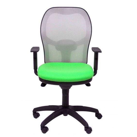 Silla Jorquera malla gris asiento bali verde pistacho