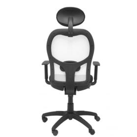 Silla Jorquera malla blanca asiento bali negro con cabecero fijo