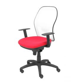 Silla Jorquera malla blanca asiento bali rojo