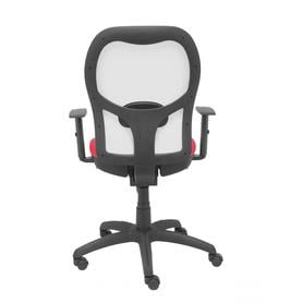 Silla Jorquera malla blanca asiento bali rojo