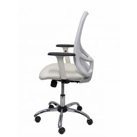 Silla Cilanco blanca malla blanca asto similpiel blanco brazo reg. base crom RP