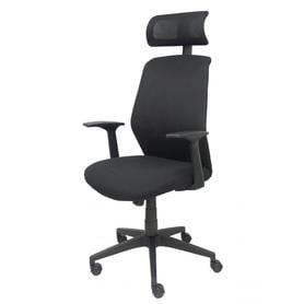 Silla Parolis respaldo malla negro con cabecero y asiento 3D