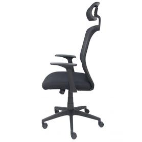 Silla Parolis respaldo malla negro con cabecero y asiento 3D