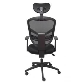 Silla Chinchilla respaldo malla negro con cabecero asiento 3D negro