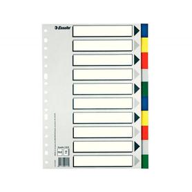 11610 - Separador archivo Esselte folio multitaladro con 10 separadores plástico color surtidos