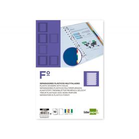 SP01 - Separador archivo Liderpapel folio de 16 taladros con 10 separadores plástico color surtidos