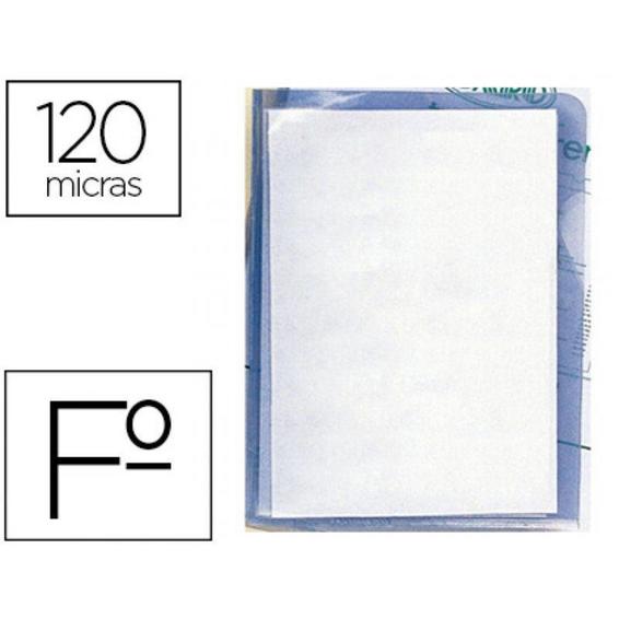 Carpeta dossier uñero plastico q-connect folio 120 micras transparente