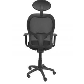 Silla Jorquera malla negra asiento bali negro con cabecero fijo