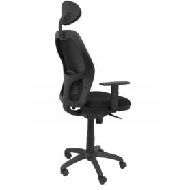 Silla Jorquera malla negra asiento bali negro con cabecero fijo