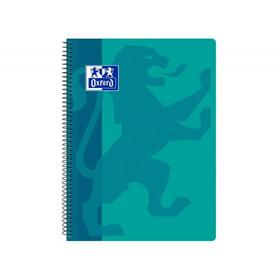 Cuaderno espiral oxford school classic tapa polipropileno folio 80 hojas cuadro 4 mm con margen aqua